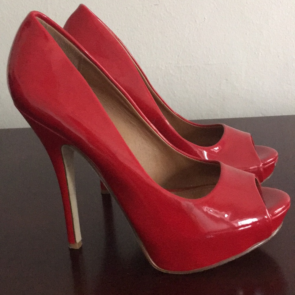 Aldo red platform heels size 37